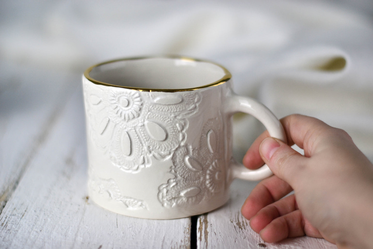 Tazza in ceramica Centrini e oro