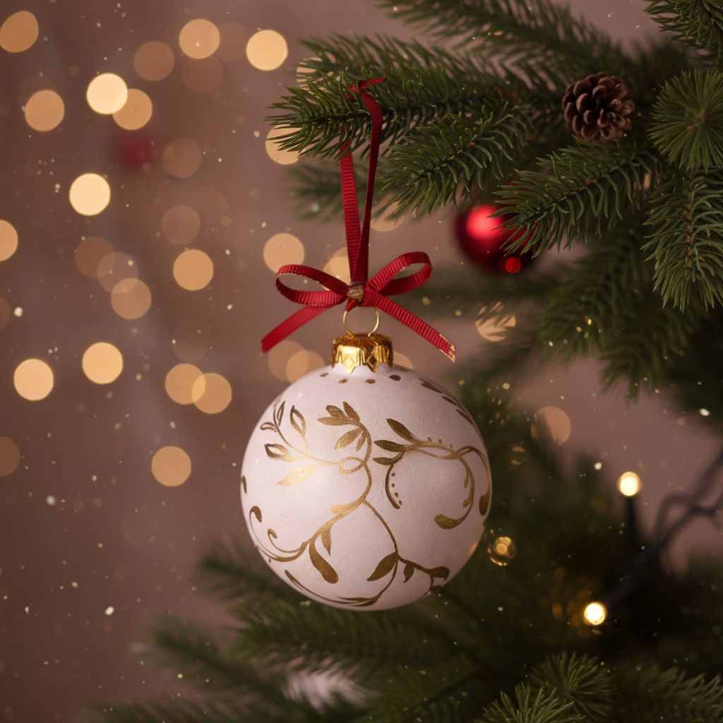 Pallina di Natale decorata