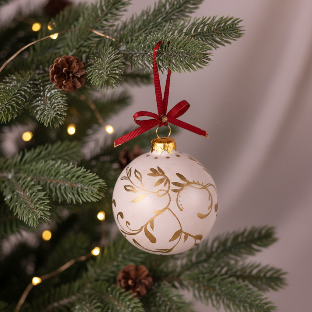 Pallina di Natale decorata