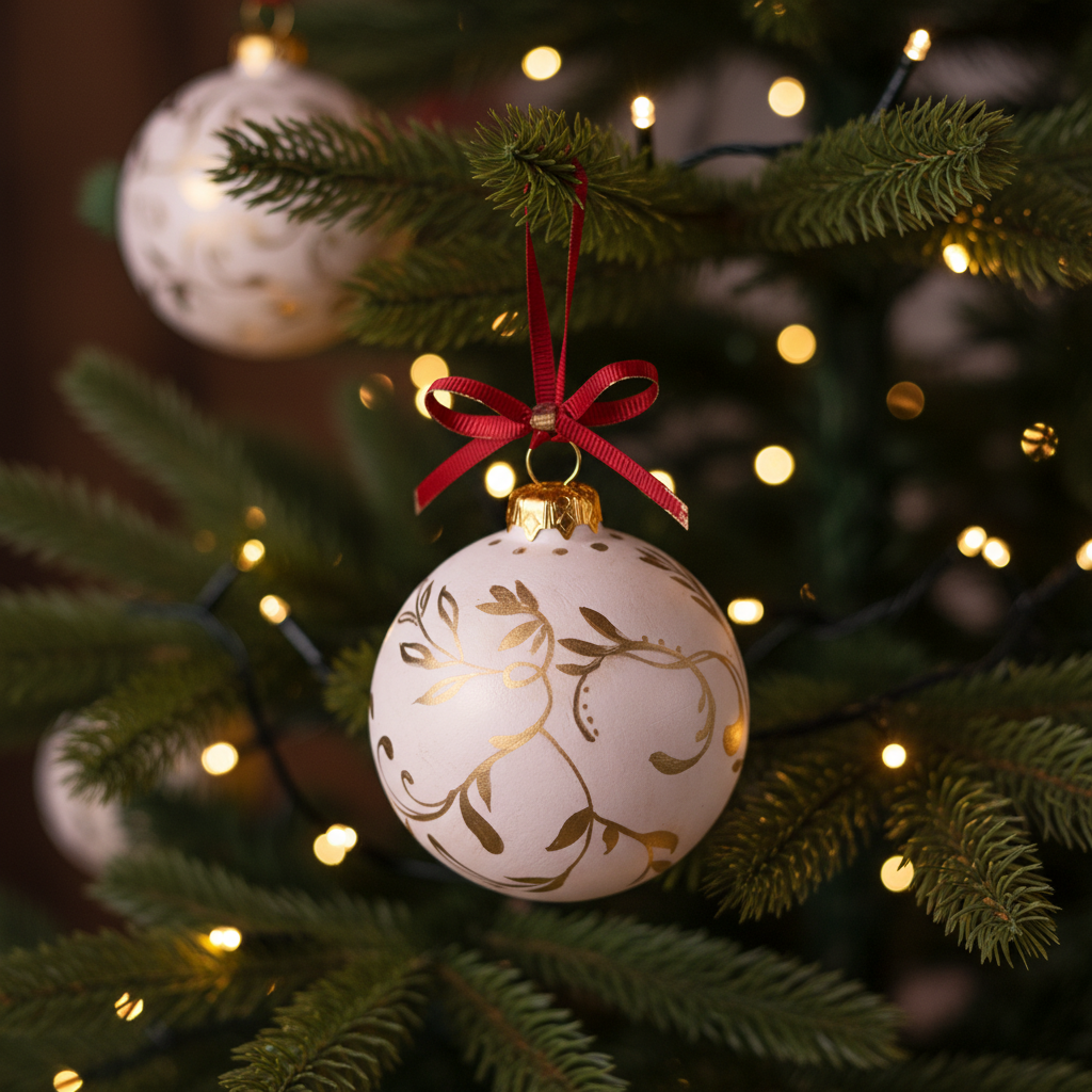 Pallina di Natale decorata