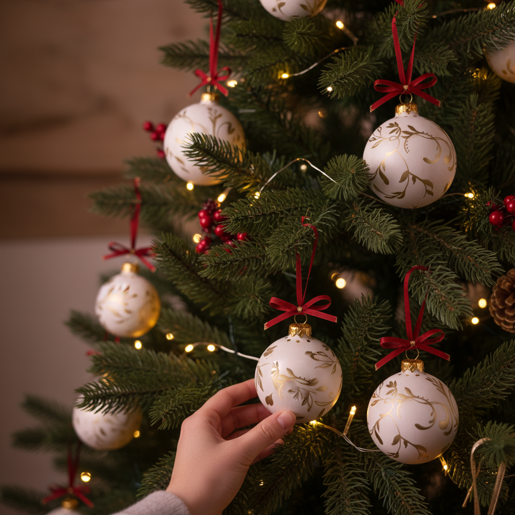 Pallina di Natale decorata