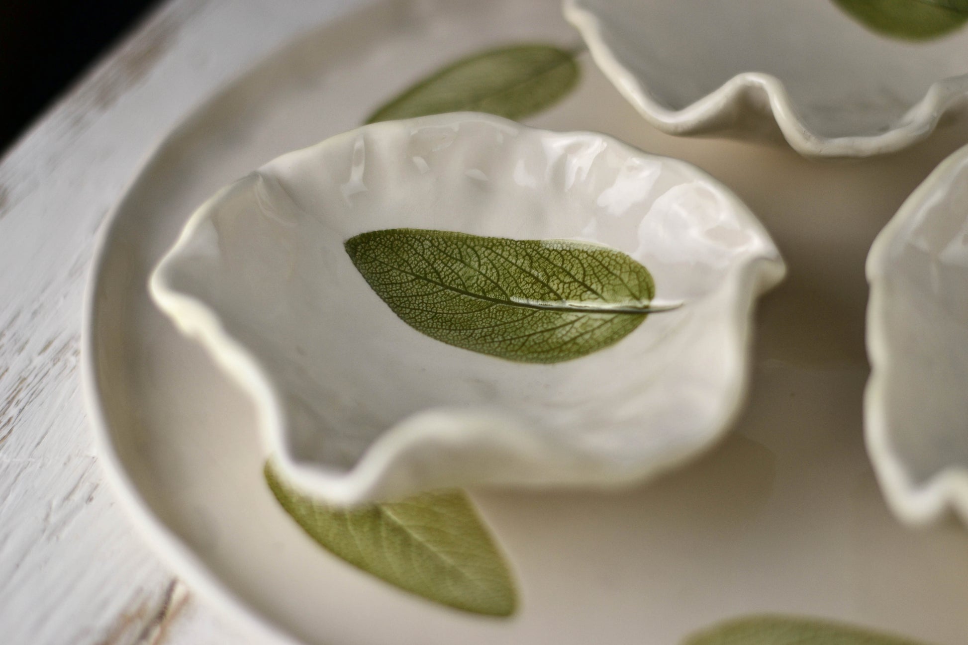 set con tre ciotole in ceramica fatto a mano
